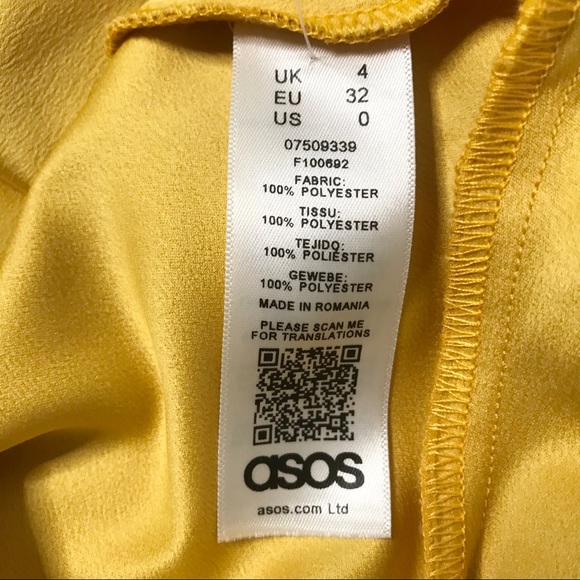 ASOS Tuxedo Mini Dress Yellow Size 0 - Picture 3 of 11